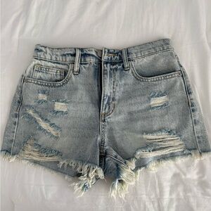 Altar'd State Light Blue Distressed Jean Shorts